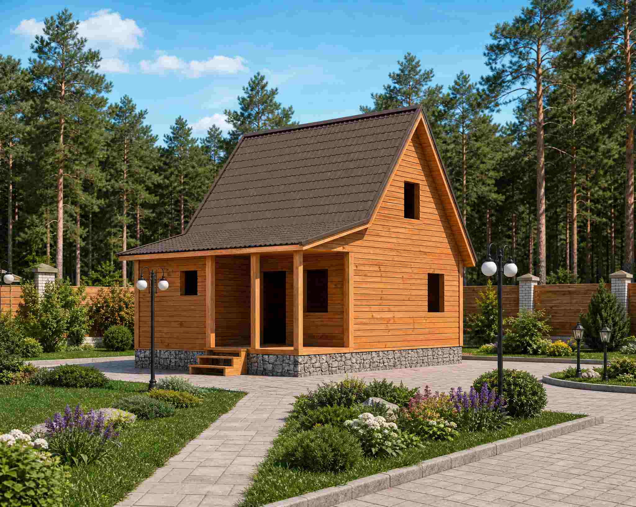 Каркасный дом без внутренней отделки 6х8