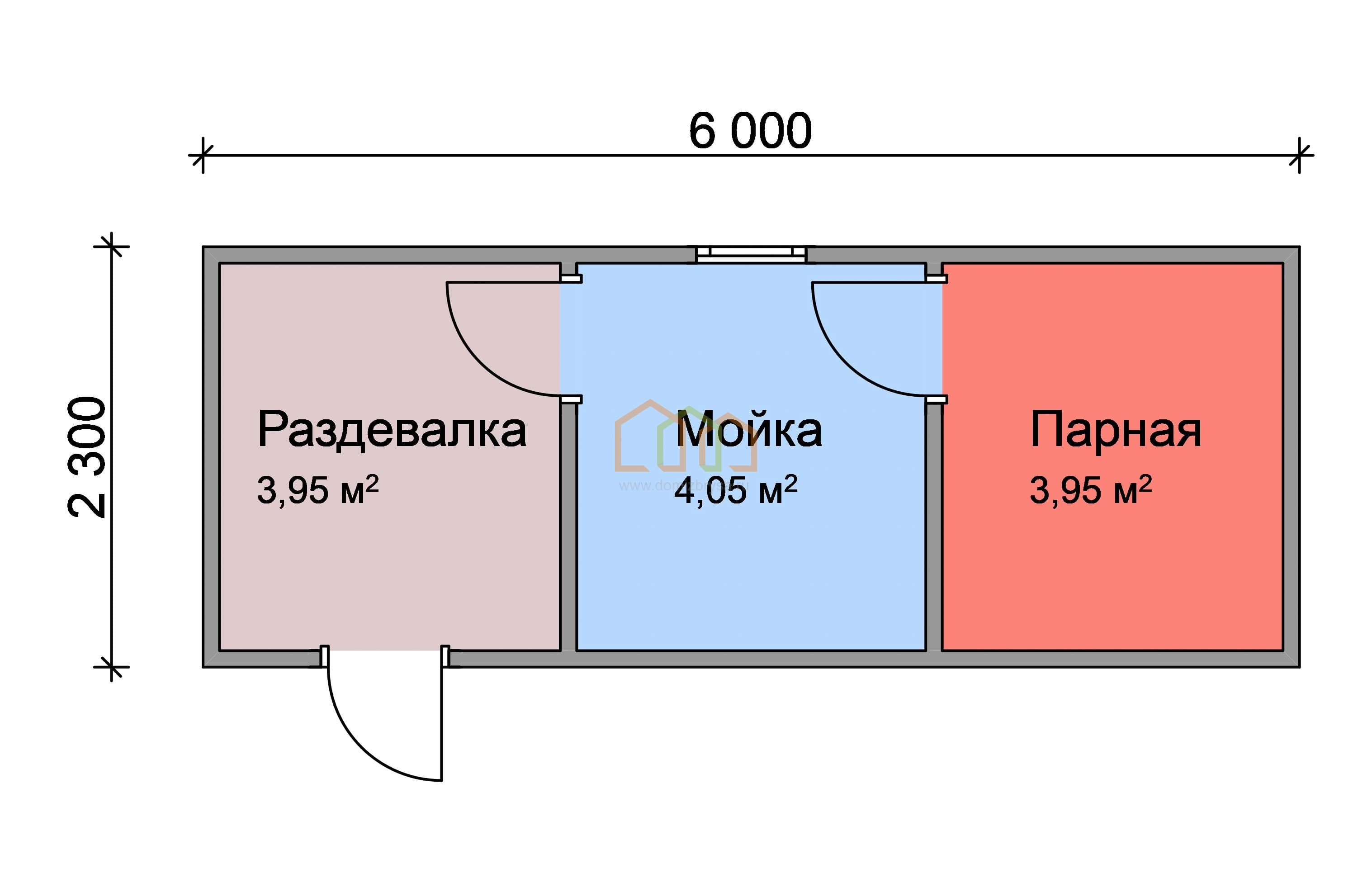 Перевозная каркасная баня 6х2,3 Площадь: 13.8 м² со сборкой на участке цена  336500 под ключ в Пестово